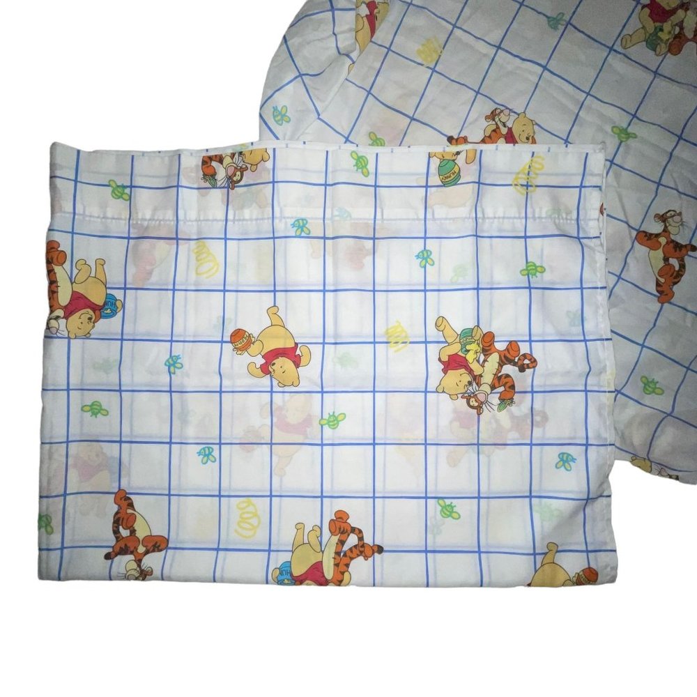 Rare Disney Winnie the Pooh Vintage Twin Flat Fitted Sheets Made in USA HTF - Picture 3 of 3